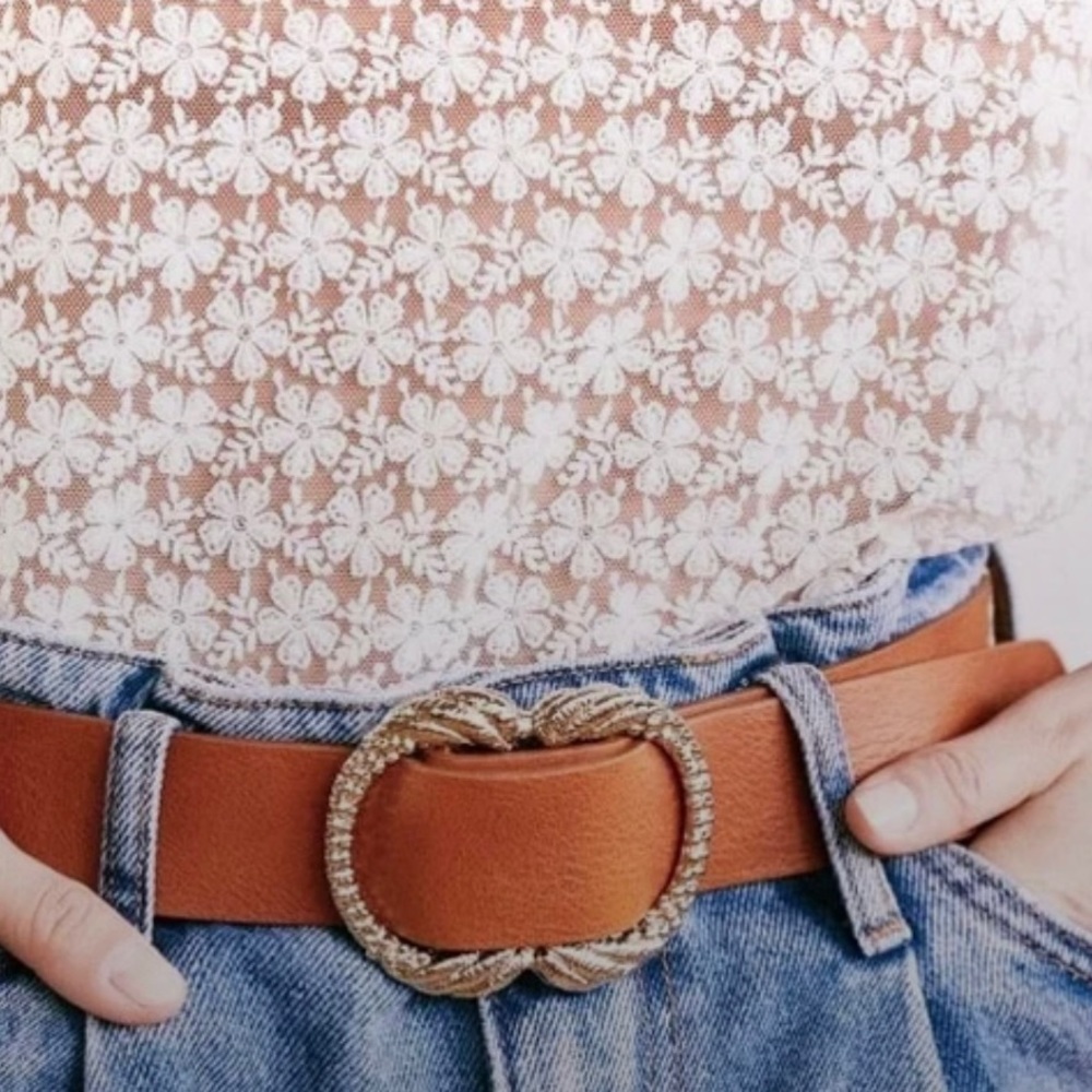 Sezane Artemis Belt in Smooth Heritage Camel NWOT